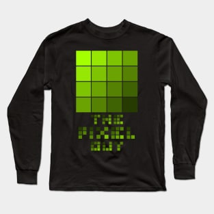 the pixel guy design for the pixel lover - green Long Sleeve T-Shirt